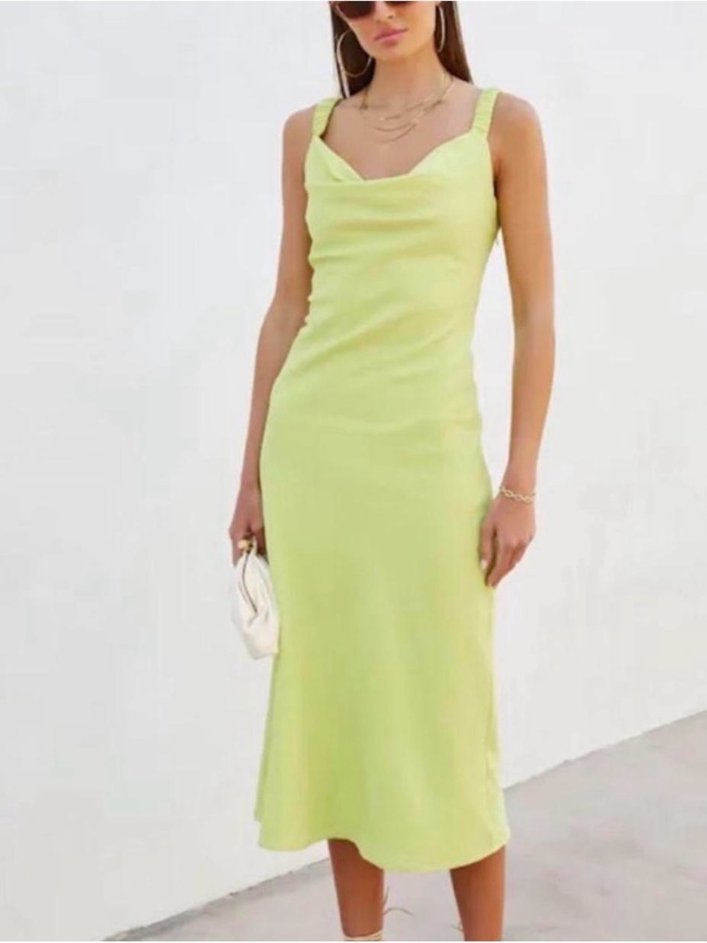 Vici Skylar Rose NWT Sutton Cowl Neck Scrunch Strap Midi Summer Dress Sz Small